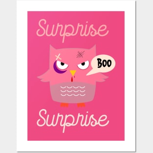 Surprise funny revenge pink owl halloween Posters and Art